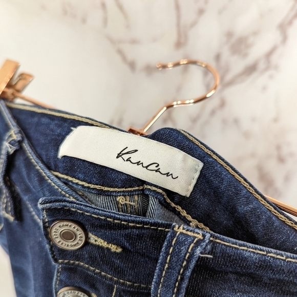 KanCan Jeans Womens 27 Exposed Button Fly High Skinny Chewed Frayed Distressed - Picture 3 of 13